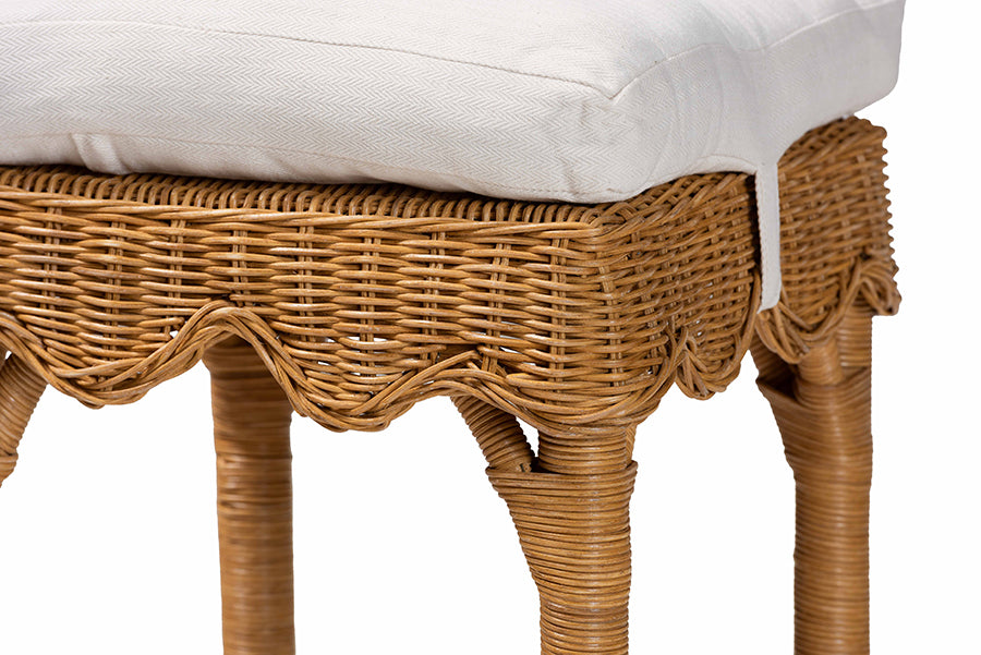 bali & pari Muy Bohemian Scallop Honey Rattan Bar Stool
