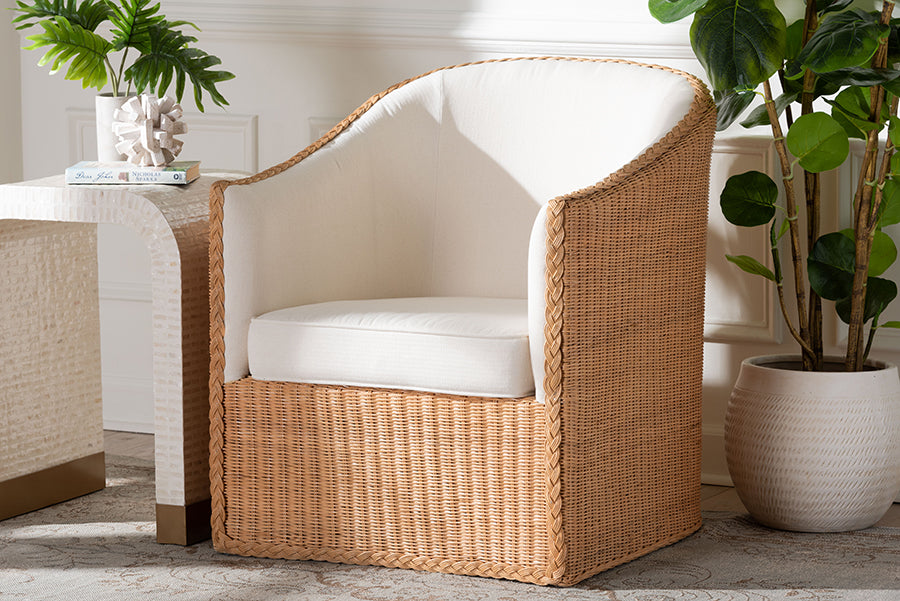 bali & pari Tessa Bohemian Light Honey Rattan Arm Chair