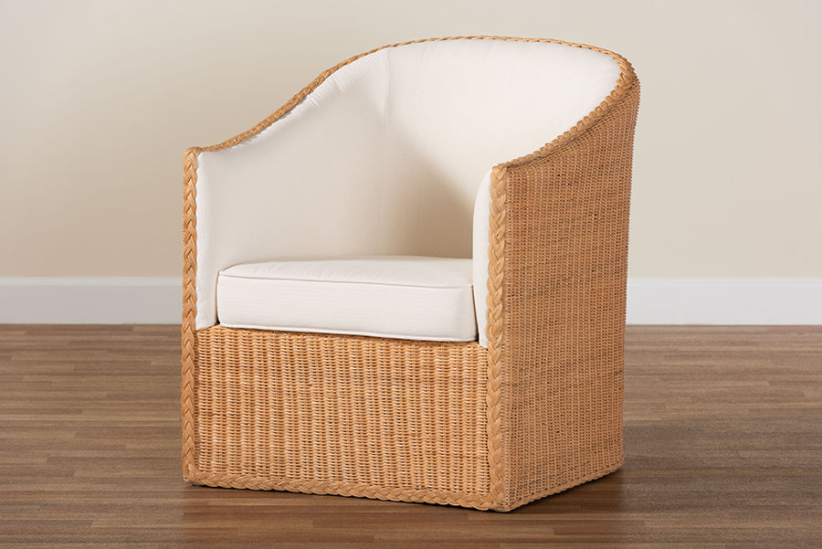 bali & pari Tessa Bohemian Light Honey Rattan Arm Chair