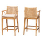 Bali & Pari Storsel 25.6 in. Natural Rattan Wood Counter Stool (Set of 2)