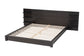 Baxton Studio Elina Modern Ebony Black Wood Queen Size Platform Bed with Built-In Shelves