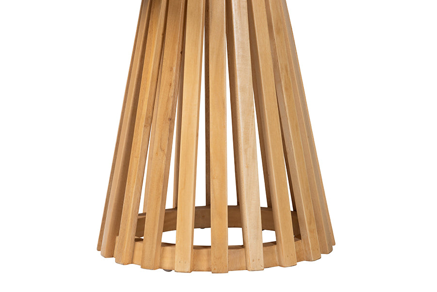 bali & pari Caribic Modern Slatted Acacia Wood End Table