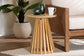 bali & pari Caribic Modern Slatted Acacia Wood End Table