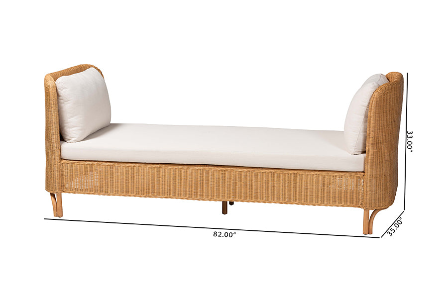 bali & pari Diva Bohemian Light Honey Rattan Daybed