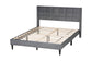Baxton Studio Payne Modern Glam Grey Velvet and Dark Brown Wood Queen Bed