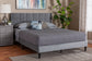 Baxton Studio Payne Modern Glam Grey Velvet and Dark Brown Wood Queen Bed
