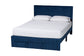 Baxton Studio Elora Modern Navy Blue Pleated Velvet Queen Size Storage Bed