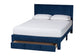 Baxton Studio Elora Modern Navy Blue Pleated Velvet Queen Size Storage Bed