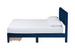 Baxton Studio Elora Modern Navy Blue Pleated Velvet Queen Size Storage Bed