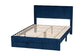 Baxton Studio Elora Modern Navy Blue Pleated Velvet Queen Size Storage Bed