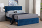 Baxton Studio Elora Modern Navy Blue Pleated Velvet Queen Size Storage Bed