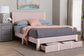 Baxton Studio Elora Modern Light Pink Pleated Velvet Queen Size Storage Bed