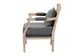 Baxton Studio Clemence French Provincial Grey Fabric Whitewashed Mahogany Wood Armchair