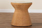 bali & pari Nina Bohemian Light Honey Braided Rattan End Table with Glass Tabletop