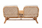 bali & pari Pakis Bohemian Light Honey Rattan Tete-a-Tete Sofa