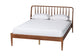 Baxton Studio Maeron Mid-Century Modern Walnut Brown Queen Platform Bed with Spindle Headboard