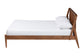 Baxton Studio Maeron Mid-Century Modern Walnut Brown Queen Platform Bed with Spindle Headboard