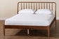 Baxton Studio Maeron Mid-Century Modern Walnut Brown Queen Platform Bed with Spindle Headboard