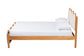 Baxton Studio Lilia Mid-Century Modern Scalloped Cream Boucle and Oak Brown Wood Queen Platform Bed