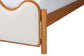 Baxton Studio Lilia Mid-Century Modern Scalloped Cream Boucle and Oak Brown Wood Queen Platform Bed