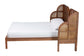 Baxton Studio Cascadia Mid-Century Modern Walnut Brown Wood Queen Size Wingback Platform Bed