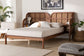 Baxton Studio Cascadia Mid-Century Modern Walnut Brown Wood King Size Wingback Platform Bed