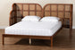 Baxton Studio Cascadia Mid-Century Modern Walnut Brown Wood Queen Size Wingback Platform Bed