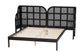 Baxton Studio Cascadia Mid-Century Modern Ebony Black Wood Queen Size Wingback Platform Bed