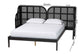 Baxton Studio Cascadia Mid-Century Modern Ebony Black Wood Queen Size Wingback Platform Bed