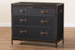 Baxton Studio Benton Vintage Black Canvas 4-Drawer Storage Cabinet