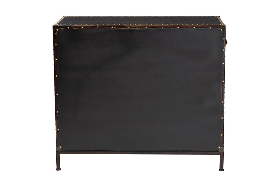 Baxton Studio Benton Vintage Black Canvas 4-Drawer Storage Cabinet