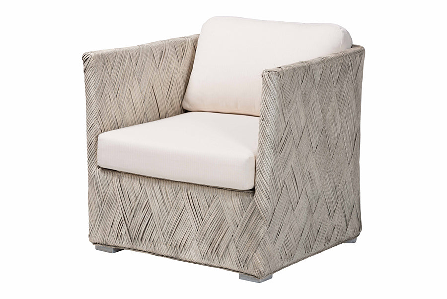 bali & pari Melbourne Natural Rattan Lounge Chair - Handwoven Wicker Armchair with Tuxedo Frame for Living Room, Lounge, or Sun Room