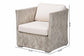 bali & pari Melbourne Natural Rattan Lounge Chair - Handwoven Wicker Armchair with Tuxedo Frame for Living Room, Lounge, or Sun Room