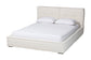 Baxton Studio Laverick Modern Cream Boucle Queen Platform Bed with Border Piping