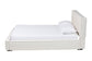 Baxton Studio Laverick Modern Cream Boucle Queen Platform Bed with Border Piping