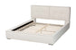 Baxton Studio Laverick Modern Cream Boucle Queen Platform Bed with Border Piping