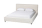 Baxton Studio Bardia Modern Cream Boucle Queen Platform Bed with Wide Railing