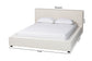 Baxton Studio Bardia Modern Cream Boucle Queen Platform Bed with Wide Railing