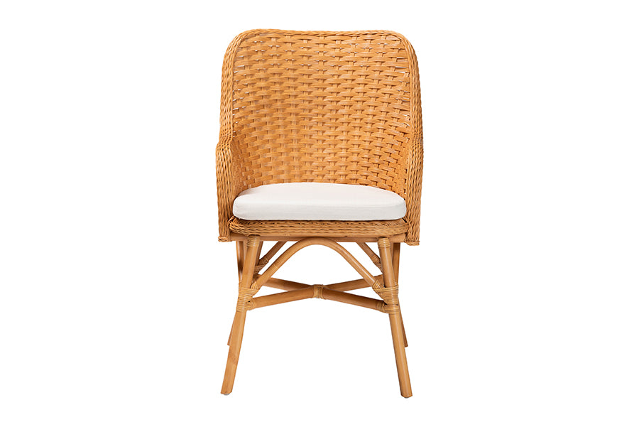 bali & pari Celsie Bohemian Light Honey Rattan Dining Chair
