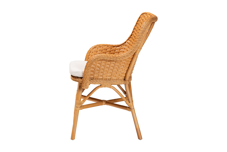 bali & pari Celsie Bohemian Light Honey Rattan Dining Chair