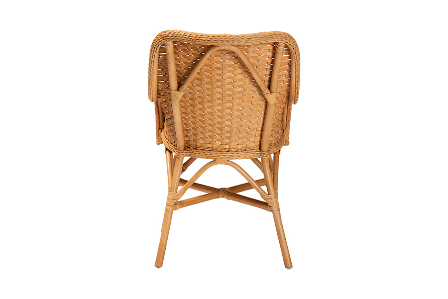 bali & pari Celsie Bohemian Light Honey Rattan Dining Chair