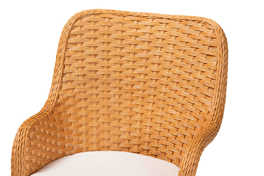 bali & pari Celsie Bohemian Light Honey Rattan Dining Chair