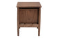 Baxton Studio Alyssa Japandi Walnut Brown Wood 2-Drawer Nightstand Woven with Rattan