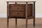 Baxton Studio Alyssa Japandi Walnut Brown Wood 2-Drawer Nightstand Woven with Rattan