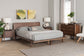 Baxton Studio Alyssa Japandi Walnut Brown Wood Queen Size 4-Piece Bedroom Set