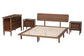 Baxton Studio Alyssa Japandi Walnut Brown Wood Queen Size 4-Piece Bedroom Set