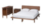 Baxton Studio Alyssa Japandi Walnut Brown Wood Queen Size 3-Piece Bedroom Set