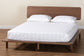 Baxton Studio Alyssa Japandi Walnut Brown Wood Queen Size Platform Bed