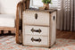 Baxton Studio Agatha Vintage Coffee Canvas 2-Drawer Storage Trunk