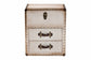 Baxton Studio Agatha Vintage Coffee Canvas 2-Drawer Storage Trunk